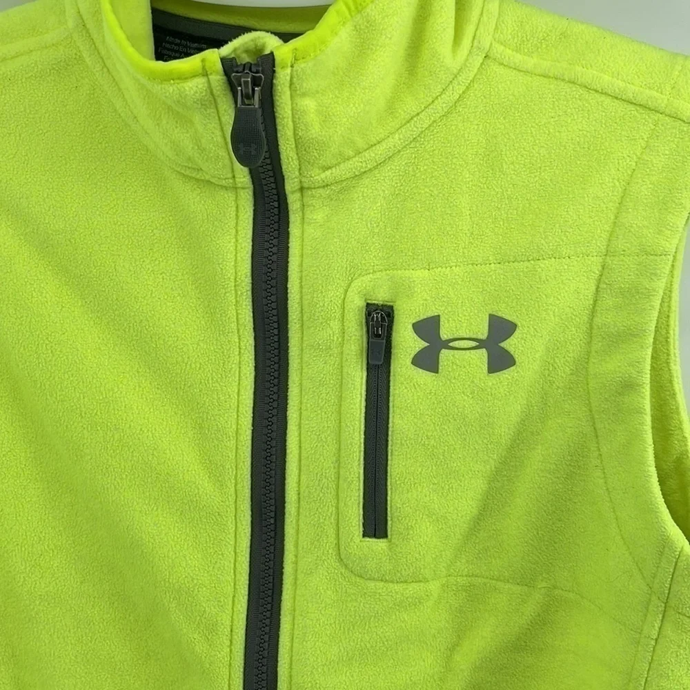 𝅺under armour fleece heat guard vest layering warm sz youth large